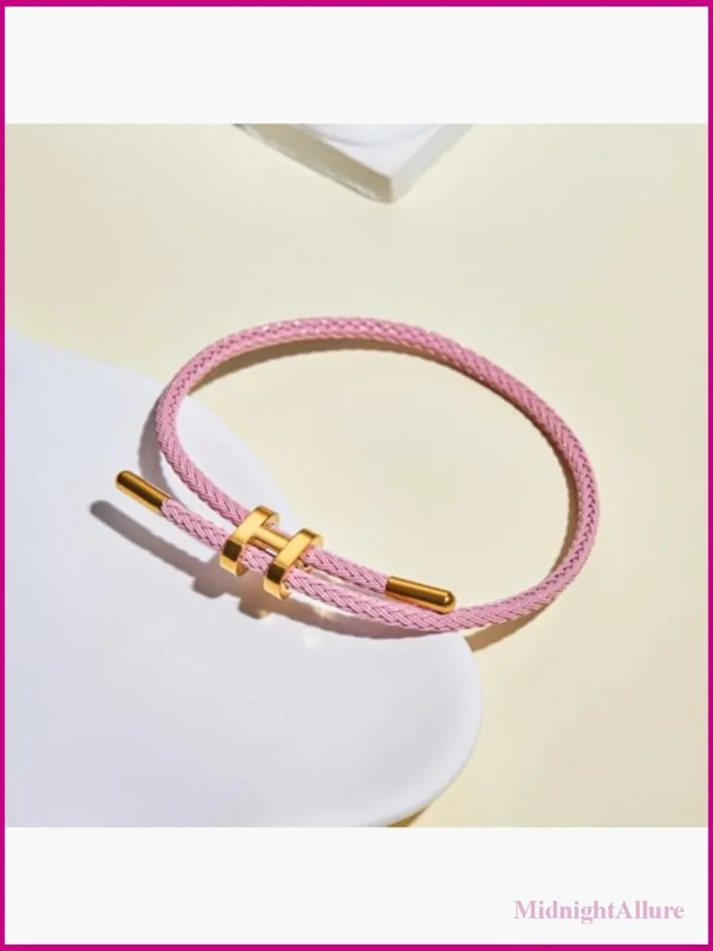 Adjustable Gold-Plated Charm Bracelet, 18k Titanium